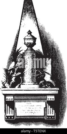 Denkmal von Richard Montgomery, einem irischen geborene Soldat, der ersten in der britischen Armee gedient, vintage Strichzeichnung oder Gravur Abbildung. Stock Vektor
