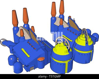 Illustratior simlpe Vektor eines blauen Fabrik weißer Hintergrund Stock Vektor