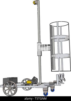 Einfache Korb heben Fahrzeug Vector Illustration auf weißem Hintergrund Stock Vektor