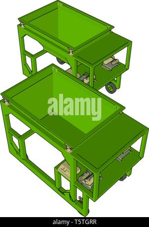Beutel Füllmaschine Vector Illustration auf weißem Hintergrund Stock Vektor