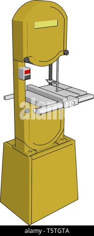 3D-Vektor Illustration auf weißem Hintergrund eines gelben Eisensäge Stock Vektor