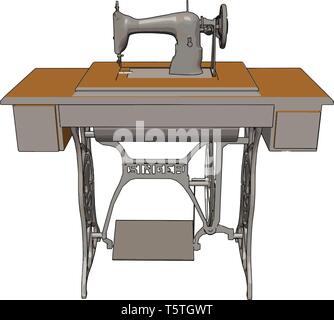 Vintage manuelle Nähmaschine Vector Illustration auf weißem Hintergrund Stock Vektor