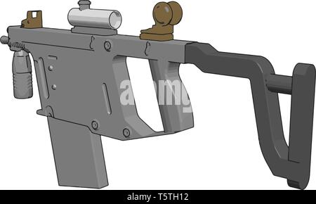 3D-Vektor Illustration auf weißem Hintergrund eines militärischen Gewehr Stock Vektor