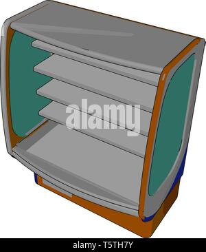 Einfachen vektor Illustration eines Super Markt Kühlschrank weißer Hintergrund Stock Vektor
