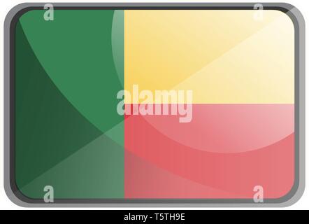 Vector Illustration von Benin Fahne auf weißem Hintergrund. Stock Vektor