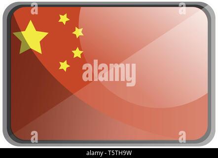 Vector Illustration von China Flagge auf weißem Hintergrund. Stock Vektor