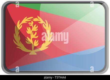 Vector Illustration von Eritrea Flagge auf weißem Hintergrund. Stock Vektor