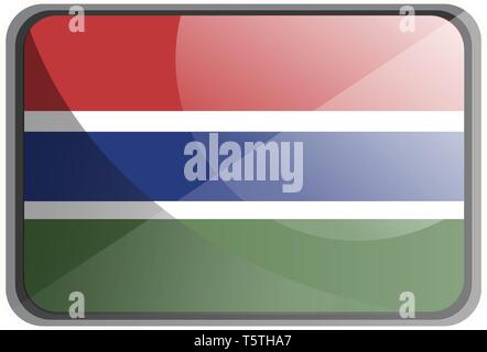 Vector Illustration von Gambia Flagge auf weißem Hintergrund. Stock Vektor