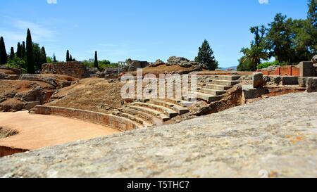 Blick auf das römische Amphitheater in Spanien Stockfoto