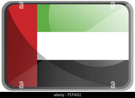 Vector Illustration Flagge der Vereinigten Arabischen Emirate auf weißem Hintergrund. Stock Vektor