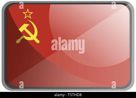 Vector Illustration der UDSSR Flagge auf weißem Hintergrund. Stock Vektor