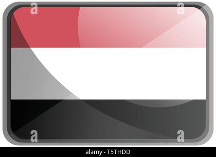 Vector Illustration von Jemen Flagge auf weißem Hintergrund. Stock Vektor