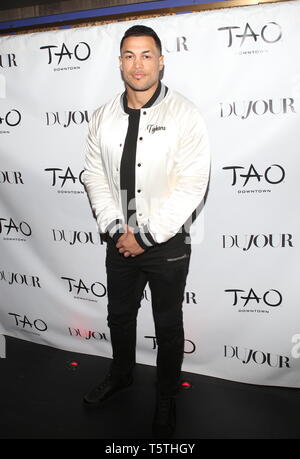 Abdeckung DuJour Party mit New York Yankees player Giancarlo Stanton gehalten an Tao Downtown bietet: Giancarlo Stanton Wo: New York, New York, United States Wenn: 27 Mar 2019 Credit: Derrick Salters/WENN.com Stockfoto