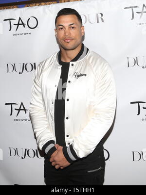 Abdeckung DuJour Party mit New York Yankees player Giancarlo Stanton gehalten an Tao Downtown bietet: Giancarlo Stanton Wo: New York, New York, United States Wenn: 27 Mar 2019 Credit: Derrick Salters/WENN.com Stockfoto