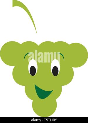 Eine Karikatur der grünen Traube grinsend Stock Vektor