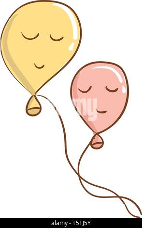 Zwei entspannt schwebenden Ballons Vektor- oder Farbe Abbildung: Stock Vektor