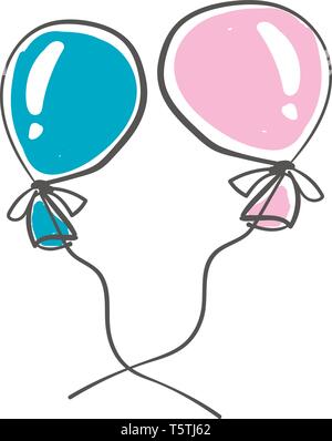 Zwei schwebenden Ballons Vektor- oder Farbe Abbildung: Stock Vektor