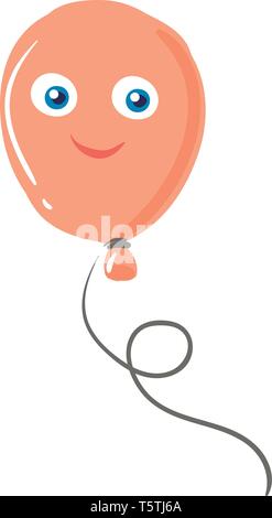 Ein rosa schwebende Ballon Vector oder Farbe Abbildung: Stock Vektor