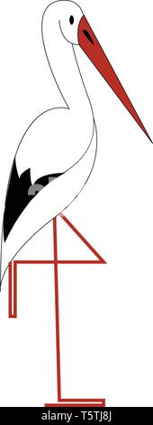 Ein weisser Strich vogel Vektor- oder Farbe Abbildung: Stock Vektor