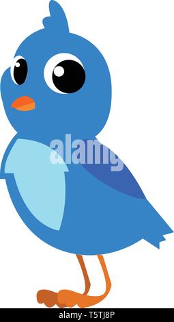 Kleiner Vogel mit blauen Federn Vektor- oder Farbe Abbildung: Stock Vektor