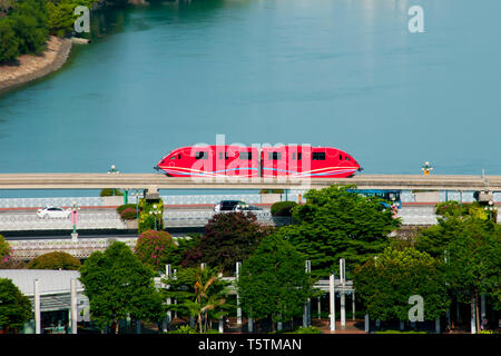 Insel Sentosa Monorail - Singapur Stockfoto