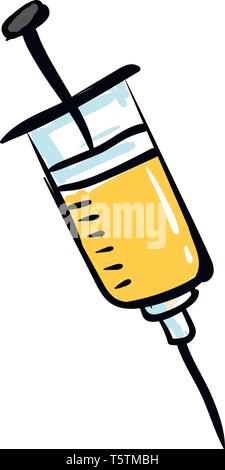 Einfache Karikatur eines medizinischen Spritze Vector Illustration auf weißem Hintergrund Stock Vektor