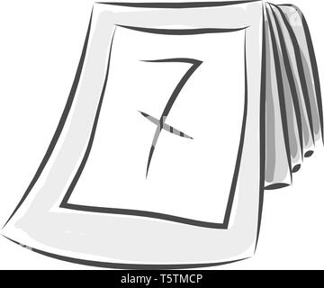 Einfach schwarz und weiß Skizze eines Kalender Vector Illustration auf weißem Hintergrund Stock Vektor