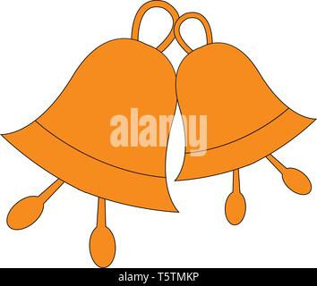 Zwei orange Glocken Vector Illustration auf weißem Hintergrund Stock Vektor