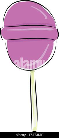 Einfache lila lollipop Vector Illustration auf weißem Hintergrund Stock Vektor