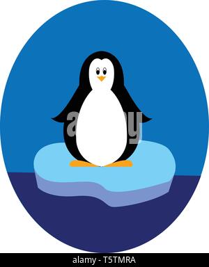 Pinguin stehend auf Eisberg illustration Vektor auf weißem Hintergrund Stock Vektor