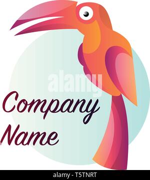 Einfache bunte Parot mit leeren Text vector Logo auf weißem Hintergrund Stock Vektor