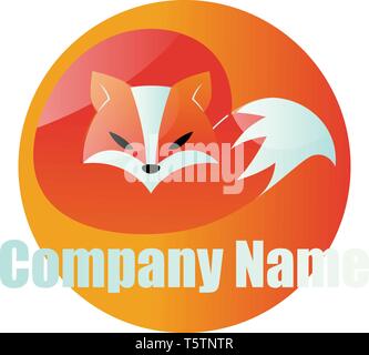 Moderne fox Innen orange Kreis vektor Logo auf weißem Hintergrund Stock Vektor