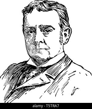Joseph Hodges Choate 1832 bis 1917 Er war ein amerikanischer Anwalt Diplomat und Botschafter der Vereinigten Staaten in das Vereinigte Königreich vintage Strichzeichnung oder engrav Stock Vektor