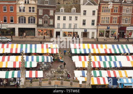 Anzeigen von Cambridge Markt Stockfoto