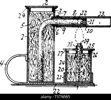 Diese Abbildung stellt Fackel vintage Strichzeichnung oder Gravur Abbildung. Stock Vektor