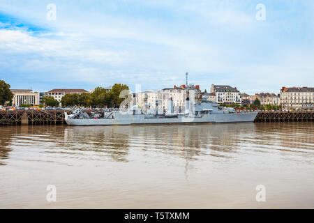 Maille Breze ist ein Museum Schiff der Französischen Marine in Nantes in Frankreich Stockfoto