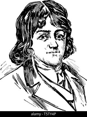 Francis Scott Key 1779 bis 1843 Er war ein amerikanischer Anwalt Thema und laienhaften Dichter vintage Strichzeichnung oder Gravur Abbildung Stock Vektor