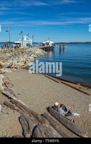 Kanada, British Columbia, Sidney, Waterfront, Beacon Avenue Pier Stockfoto