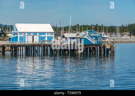 Kanada, British Columbia, Sidney, Beacon Avenue Pier, Fischmarkt, Restaurant Stockfoto