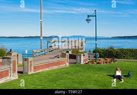 Kanada, British Columbia, Sidney, Eastview Park, Fishing Pier Stockfoto