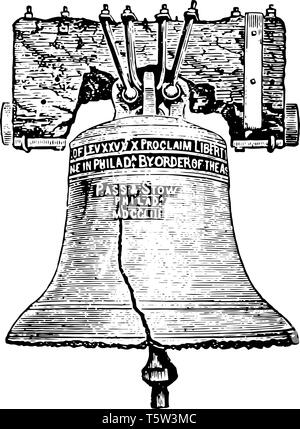 Liberty Bell, Philadelphia, Pennsylvania ist ein iconic Symbol der amerikanischen Unabhängigkeit, seine in der Liberty Bell Center in Independence National entfernt Stock Vektor