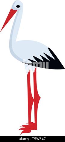 Ein weisser Strich vogel Vektor- oder Farbe Abbildung: Stock Vektor