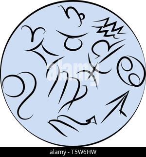 Clipart aller Tierkreiszeichen Vektor- oder Farbe Abbildung: Stock Vektor