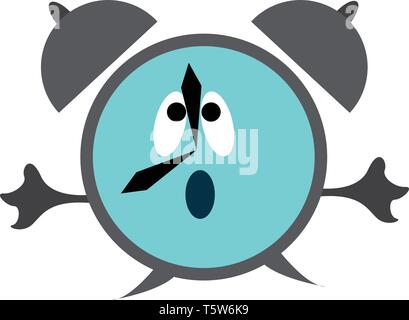 Eine braune und graue Wecker, Vector, Farbe, Zeichnung oder Abbildung. Stock Vektor