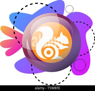 UC-browser Logo im bunten Grafiken vektor Symbol Abbildung auf weißem Hintergrund Stock Vektor