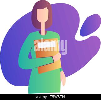 Einfache, moderne Vector Illustration einer Krankenschwester auf weißem Hintergrund Stock Vektor