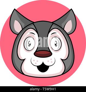 Cartoon grauer Wolf Vector Illustration auf weißem Hintergrund Stock Vektor