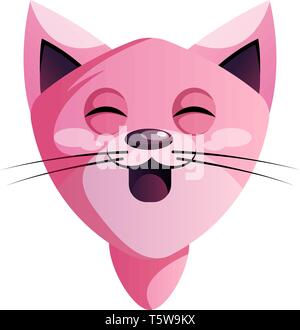 Happy pink Cartoon cat Vector Illustration auf weißem Hintergrund Stock Vektor
