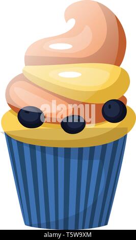 Blueberry Muffins illustration Vektor auf weißem Hintergrund Stock Vektor