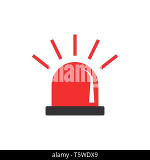 Not-Sirene Symbol im flachen Stil. Polizei alarm Vector Illustration auf weißem Hintergrund isoliert. Medical Alert Geschäftskonzept. Stock Vektor